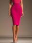 Urban Plain Knot Front Asymmetrical Dress