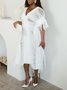 Elegant Multicolor Block Raglan Sleeve Tassel V Neck Midi Sweater Dress