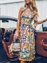 Elegant Ethnic Geometry Midi Dress