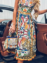 Elegant Ethnic Geometry Midi Dress