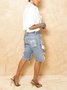 Casual Pockets Denim Shorts