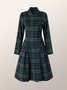 Checked/Plaid Elegant Slim Fit Dress