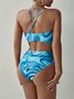 Chevron Print One Shoulder One Piece One piece